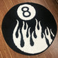 White Flame Billiard Black No. 8 Round Flocking Trend Rug Tufted Soft Plush Rug Living Room Bedroom Spooky Halloween Home Decor