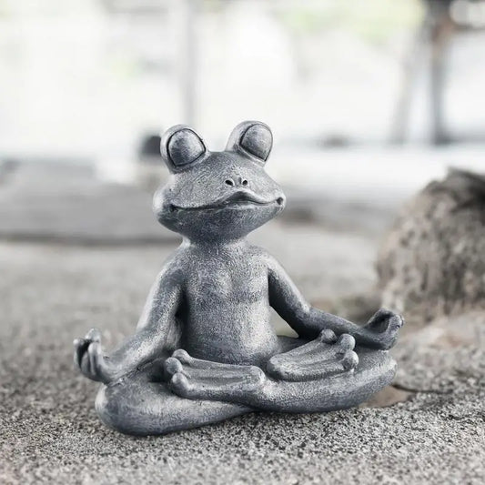 Frog Garden Statue Resin Yoga Zen Buddha Frog Figurine Home Decorative Good Luck Sculptures for Patio Living Room Yard Outdoor