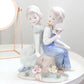 Girl and Boy Sculpture Home Decor Porcelain Couples Figurine Character Statue Ceramics Craft Living Room Decoration Modern Art