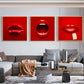 Modern Red Lips Label Prints Wall Art Poster Fashion Sexy Mouth Canvas Painting Pictures Interior Room Cuadros Home Decoration