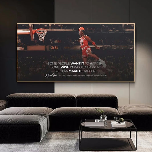 Jordon Quotes Motivational Basketball Posters and Prints Legend Basketball Star Canvas Painting Sport Wall Art Home Decor Mural