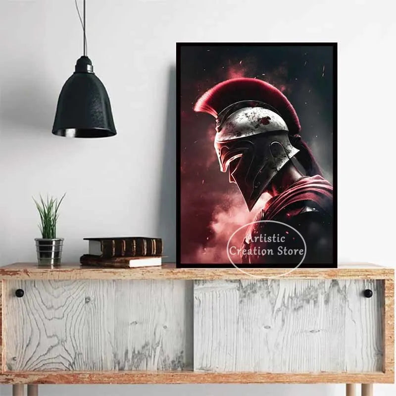 Sparta 300 Warriors Movie Poster Ancient Greek Warrior Canvas Painting Wall Pictures Prints Living Room Cinema Wall Room Decor