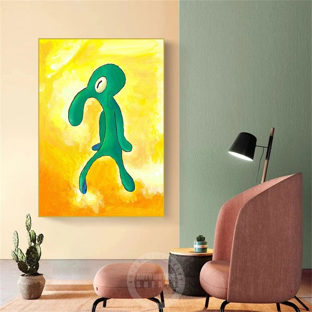 Bold And Brash Canvas Painting Funny Squidward Poster Prints Wall Art Mural Picture Nordic Living Room Home Decoration Kid Gifts