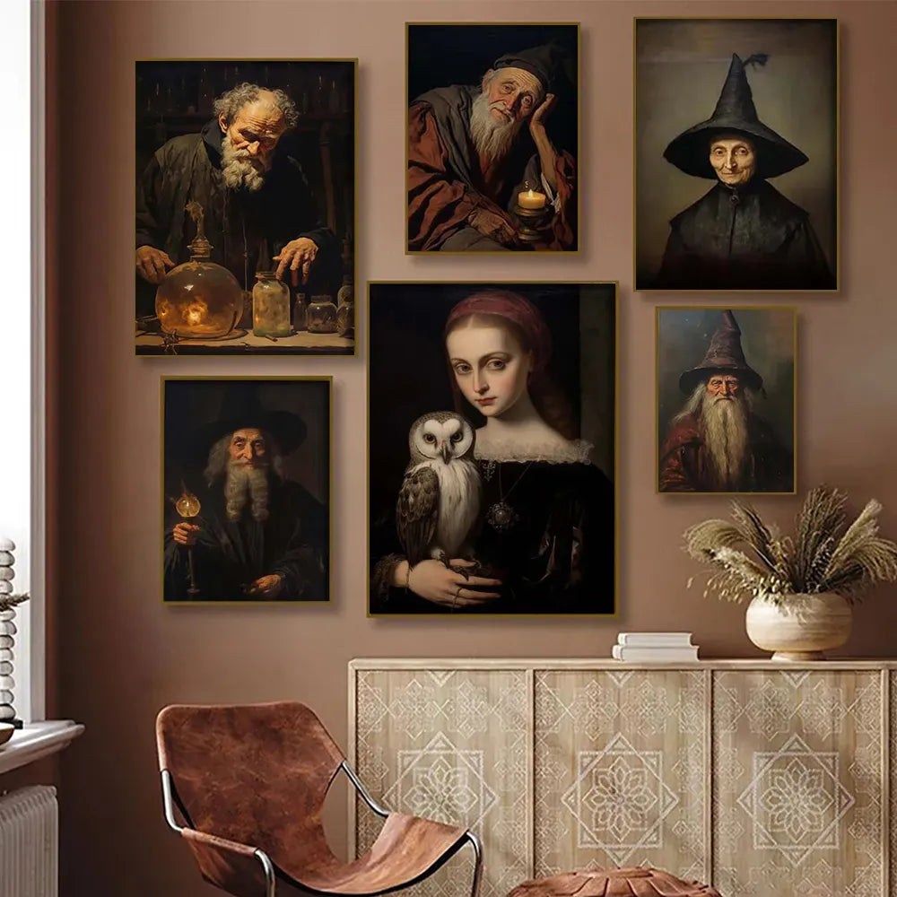 Dark Academia Art The Witch Wizard Poster Prints For Living Room Home Decor Gothic Magic World Canvas Painting Wall Art