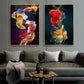 Abstract Goldfish Posters and Prints Canvas Painting Nordic Luxury Gold Lines Wall Art Pictures For Interior Cuadros Home Decor