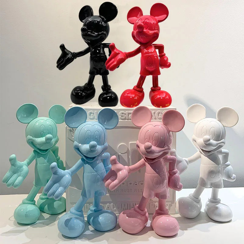 Disney Mickey Mouse Anime Action Figures Cartoon Welcome Mickey Resin Model Statuedoll Home Living Room Decorative Ornaments