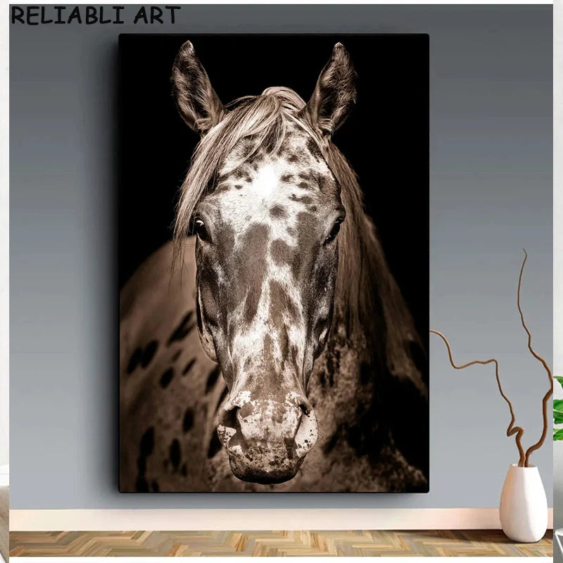 Modern Animal Horse Portrait Canvas Painting Poster and Prints Wall Art Pictures For Living Room Home Decor No Frame