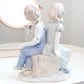 Girl and Boy Sculpture Home Decor Porcelain Couples Figurine Character Statue Ceramics Craft Living Room Decoration Modern Art