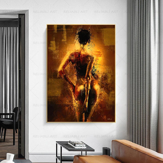 Sexy Woman Posters Graffiti Art African Beauty Nude Painting Canvas Prints Decorative Cuadros Wall Art Pictures for Living Room