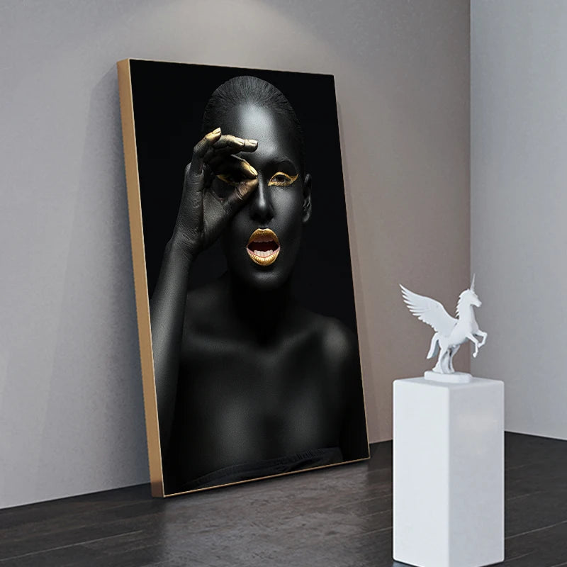 Painting African Black Woman Posters and Prints Large Wall Art Pictures for Living Room Home Decoration