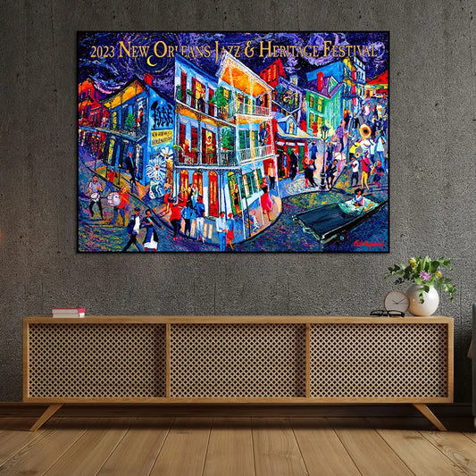 2023 New Orleans Jazz Festival Poster Print Creative Art Canvas Painting Modern Abstract Wall Art Exhibition Room Home Decor