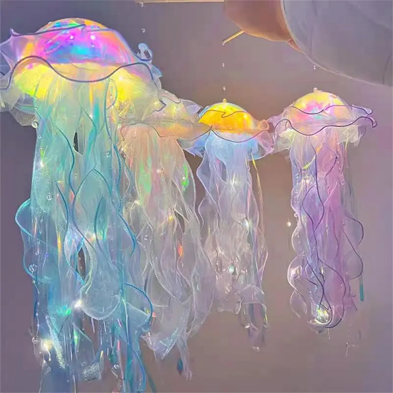 Jellyfish Lamp Portable Flower Lamp Girl Room Atmosphere Decoration Lamp Bedroom Night Lamp Novelty Lighting Home Decor Lights