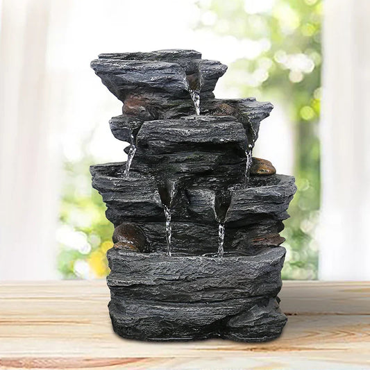 New Resin Decorative Indoor Water Fountains Craft Desktop Rockery Feng Shui Water Fountain