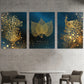 Decorative Painting Gold Peacock Leaf Wall Art Canvas Painting Light Luxury Waterproof Poster Print Wall Art Living Room