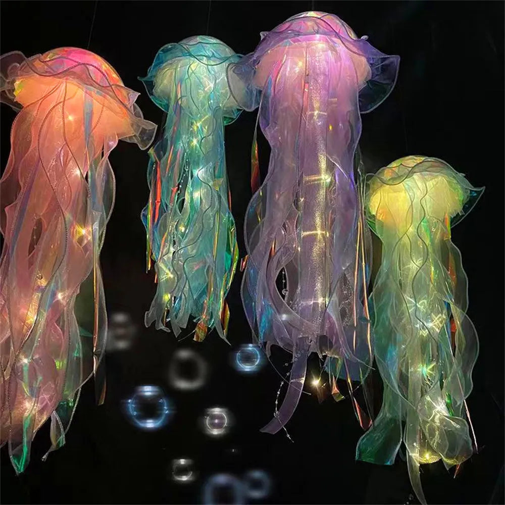 Jellyfish Lamp Portable Flower Lamp Girl Room Atmosphere Decoration Lamp Bedroom Night Lamp Novelty Lighting Home Decor Lights