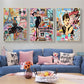 Fashion Woman Graffiti Luxury Street Pop Art Poster Modern HD Wall Art Picture Print Canvas Painting For Living Room Home Decor