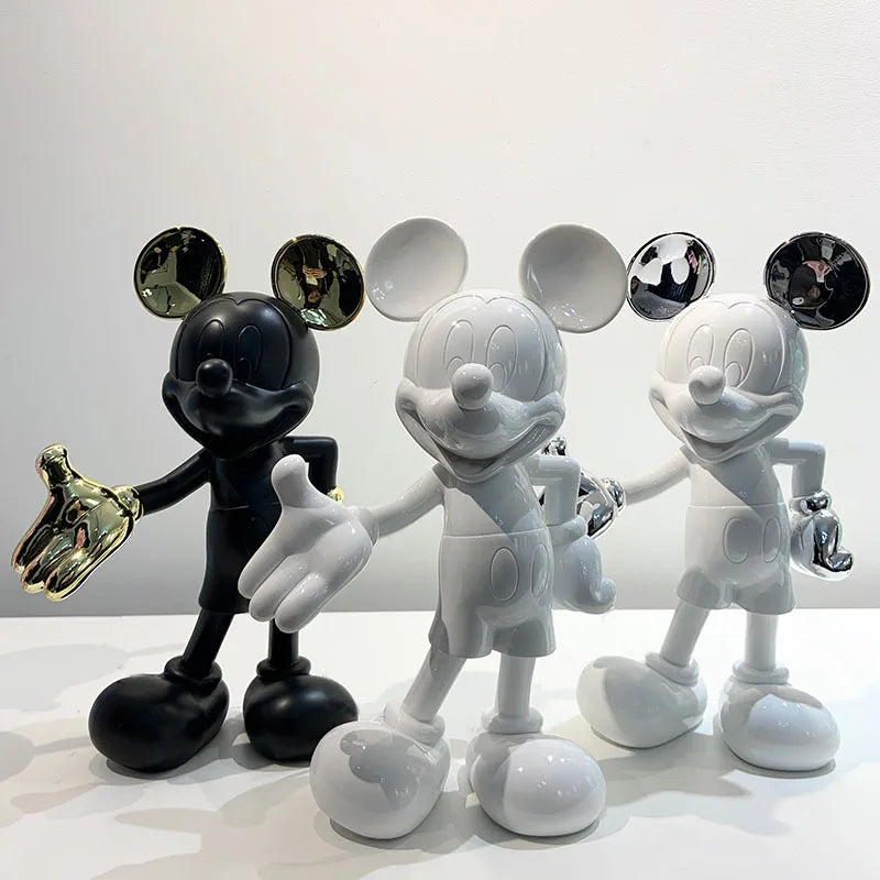 Disney Mickey Mouse Anime Action Figures Cartoon Welcome Mickey Resin Model Statuedoll Home Living Room Decorative Ornaments