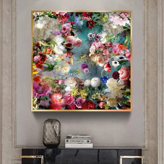 Modern Bright Peony Flower Art Canvas Painting Colorful Bouquet Posters And Prints Nordic Wall Pictures Living Room Home Decor