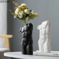 Bodybuilder Body Ceramic Vase Human Body Bust Statue Artificial Flowers Flower Arrangement Nude Figures Muscle Man Floral Vases