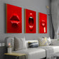 Modern Red Lips Label Prints Wall Art Poster Fashion Sexy Mouth Canvas Painting Pictures Interior Room Cuadros Home Decoration