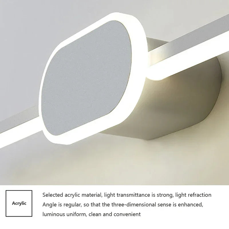 Modern LED Wall Lamp For Living Room Background  Bedroom Bedside Wall Lights Bathroom Mirror Sconces Indoor Lighting Fixture